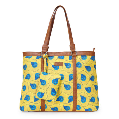 Office Tote - Yellow Peacock