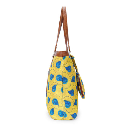 Office Tote - Yellow Peacock