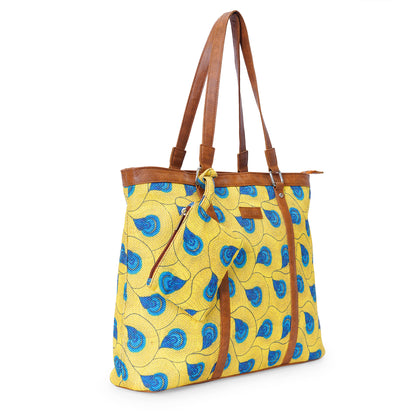 Office Tote - Yellow Peacock