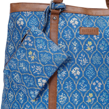 Office Tote - Blue Flowers
