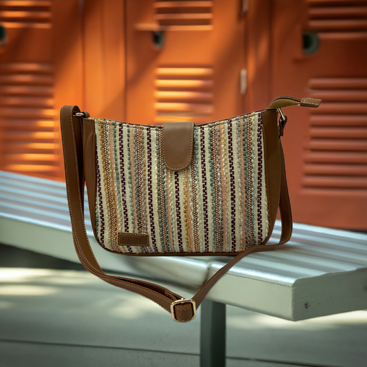 Artisan Weave Sling Bag - Sand