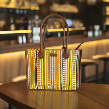 Artisan Weave Tote - Golden Bloom