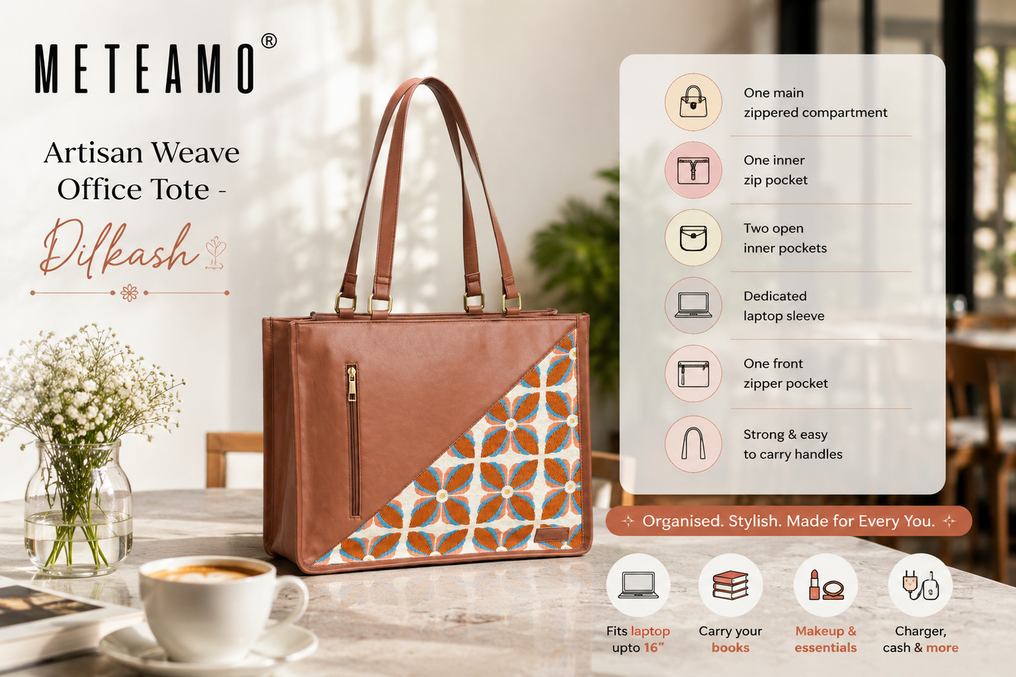 Artisan Weave Office Tote - Dilkash
