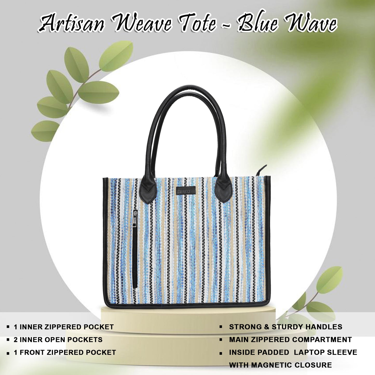 Artisan Weave Tote - Blue Wave