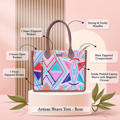 Artisan Weave Tote - Rose