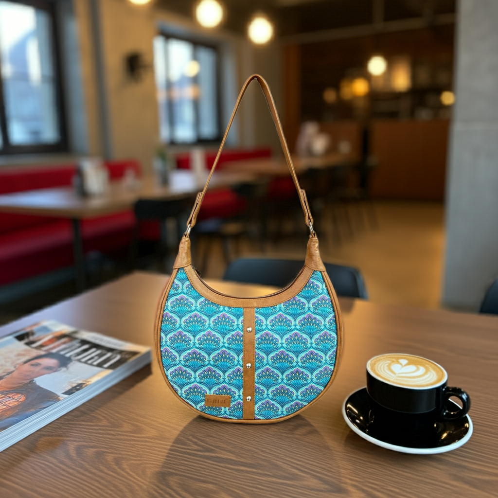 Blue Lotus - Hobo Shoulder Bag (BOGO)