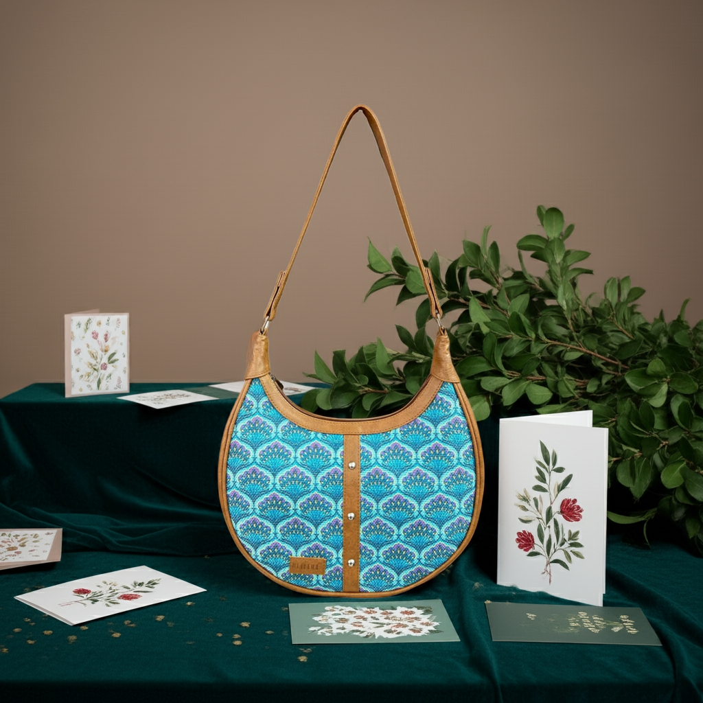 Imprint Baguette - Blue Lotus - Hobo Shoulder Bag