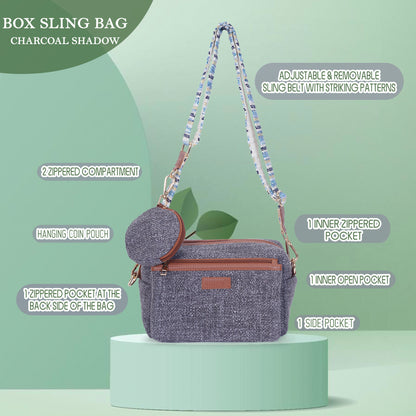 Charcoal Shadow - Box Sling Bag (BOGO)