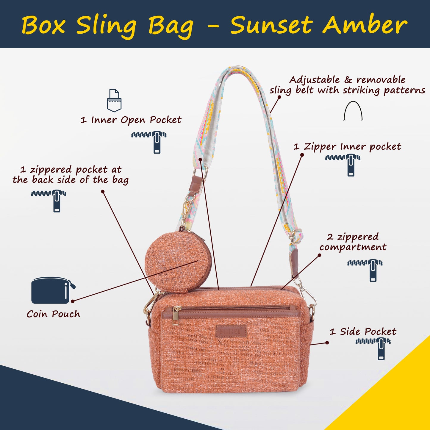 Sunset Amber - Box Sling Bag (BOGO)