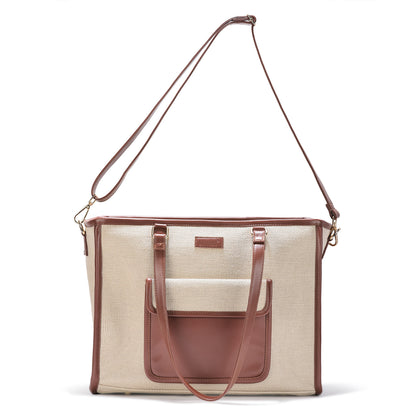 Artisan Weave Office Tote - Sandstone Carry