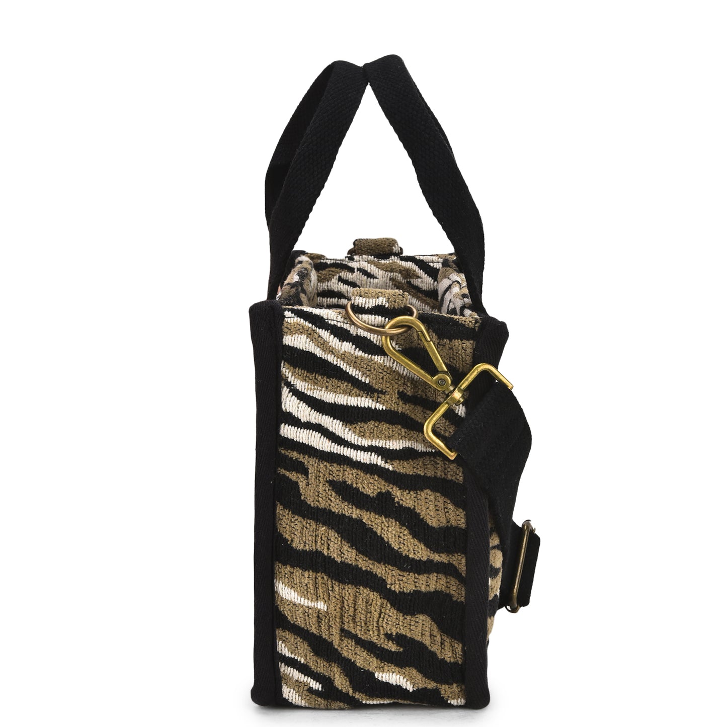 Anileo - Brown & Black Jacquard Box Bag - Small