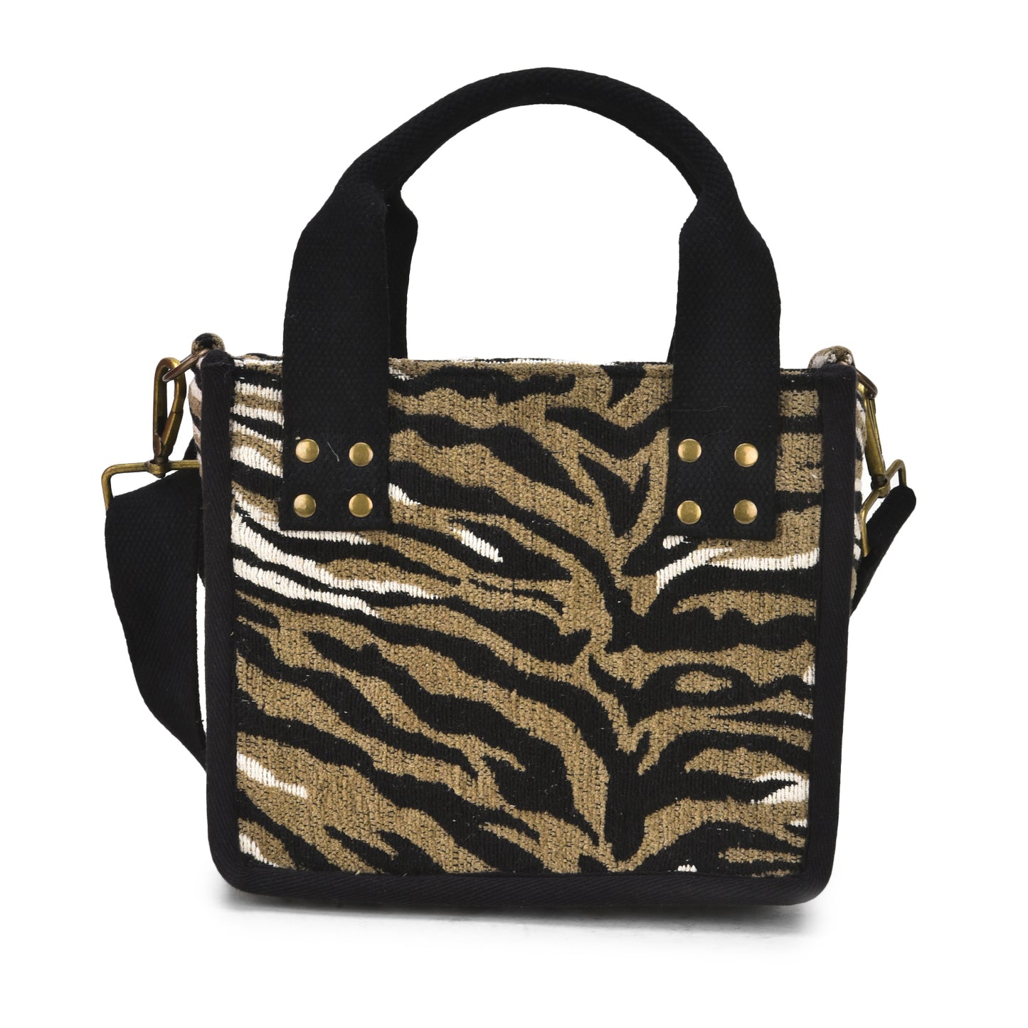 Anileo - Brown & Black Jacquard Box Bag - Small