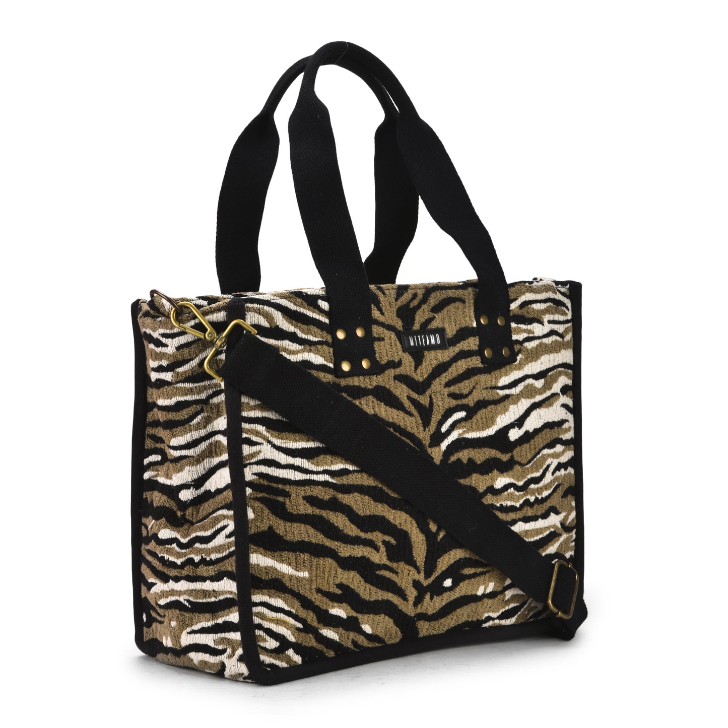 Anileo - Brown & Black Jacquard Box Bags - Set of 3