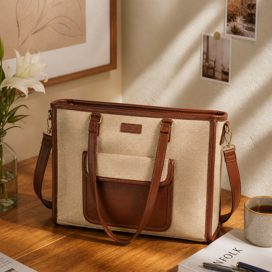 Artisan Weave Office Tote - Sandstone Carry