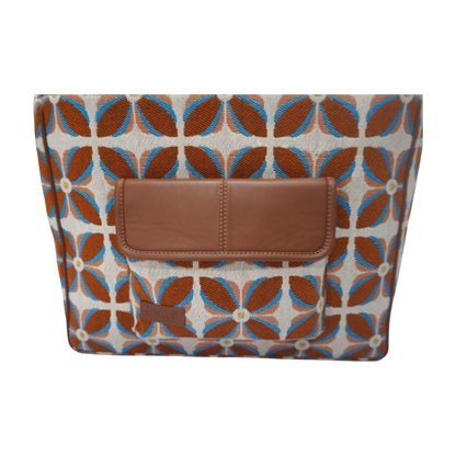 Vintage Petal Tote - Burnt Orange (with front pocket)