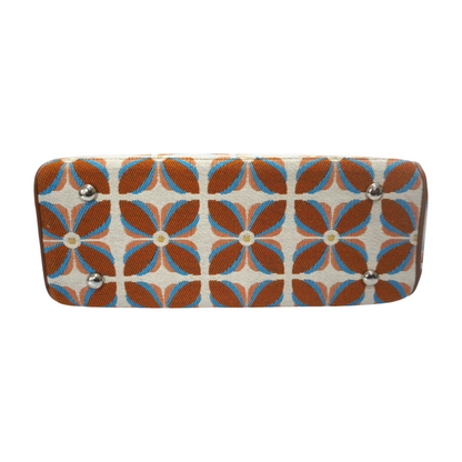 Vintage Petal Tote - Burnt Orange (with front pocket)