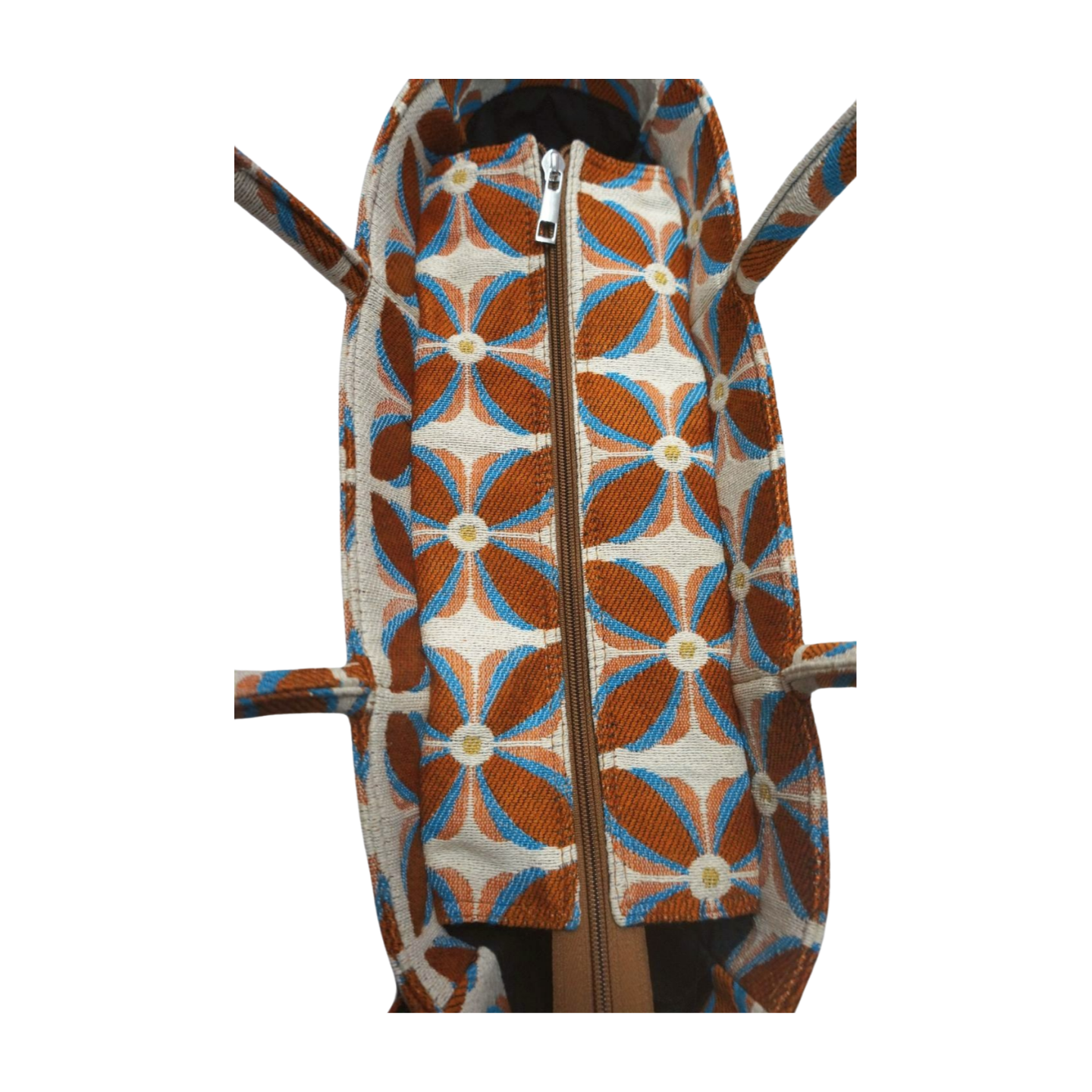 Vintage Petal Tote - Burnt Orange (with front pocket)