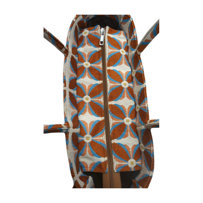 Vintage Petal Tote - Burnt Orange (with front pocket)