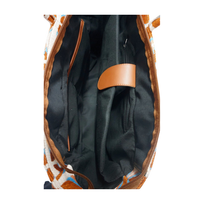 Vintage Petal Tote - Burnt Orange (with front pocket)