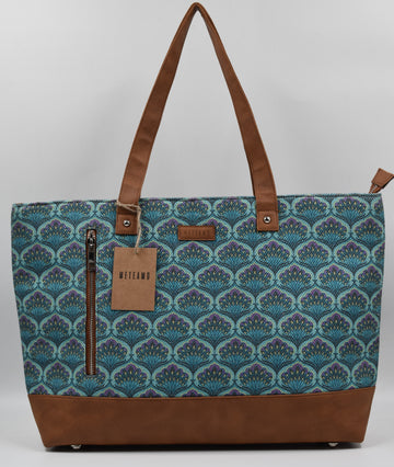 Blue Lotus - Tote Bag with Mini Pouch