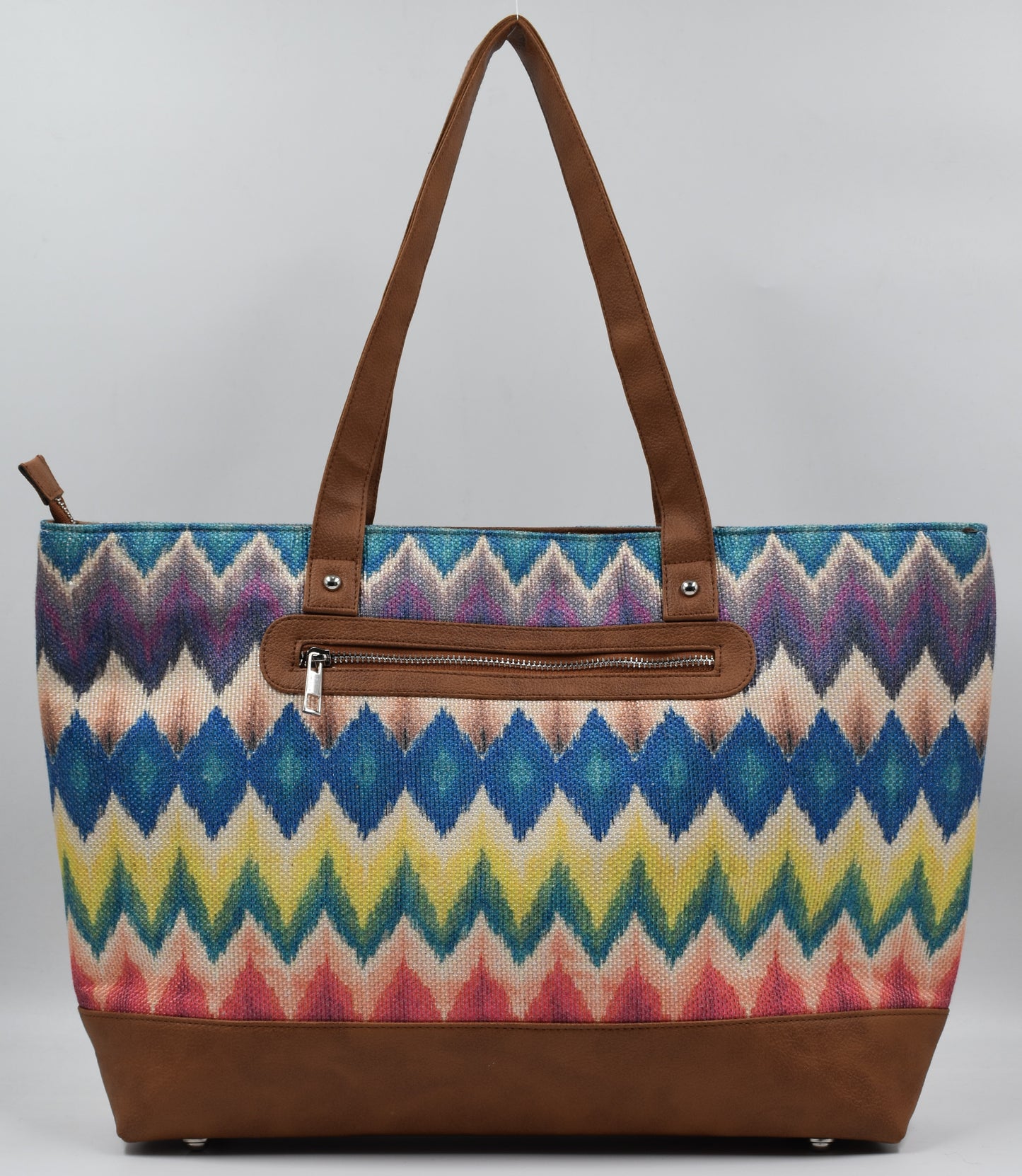 Multicolor Chevron - Tote Bag with Mini Pouch