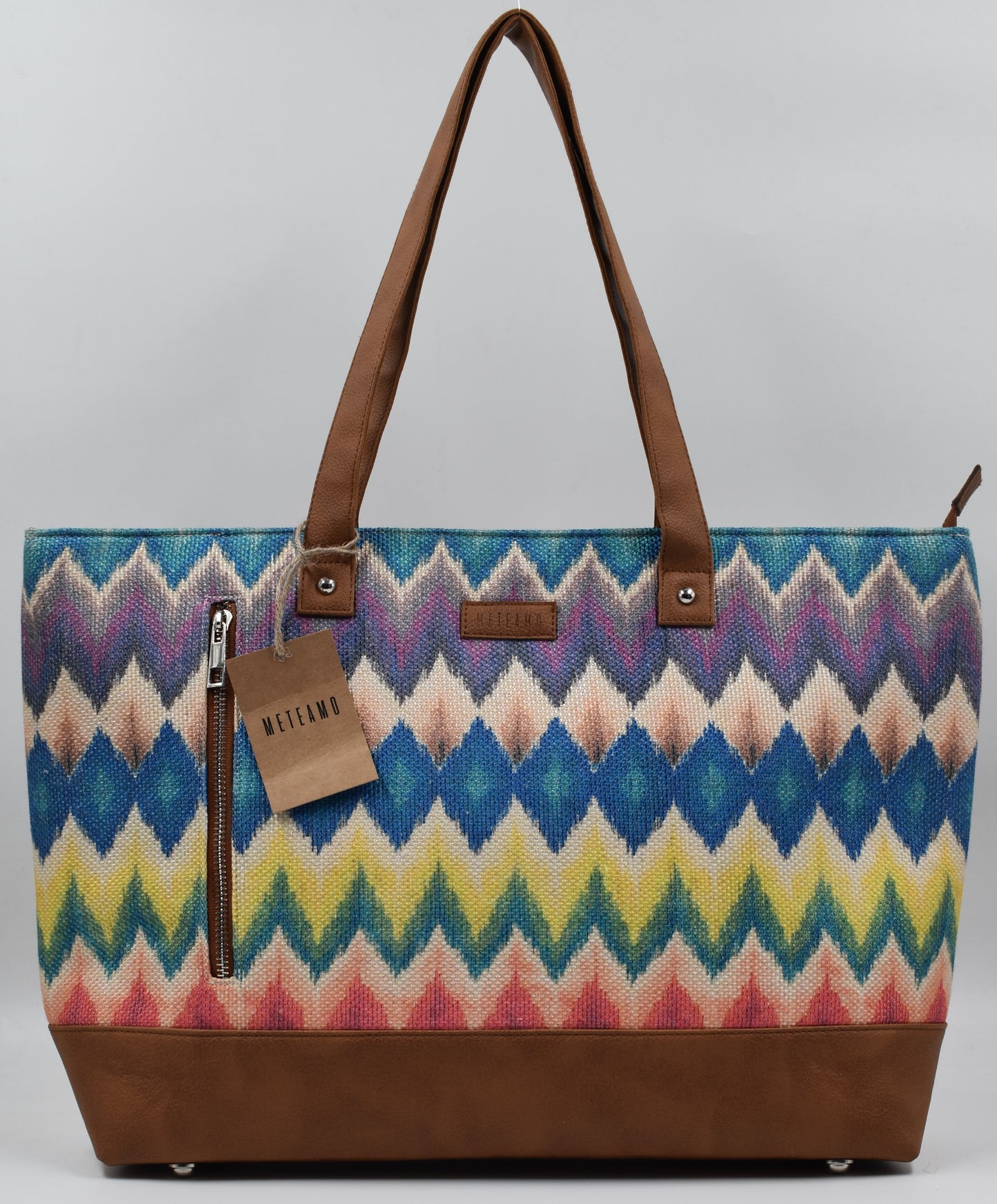 Multicolor Chevron - Tote Bag with Mini Pouch