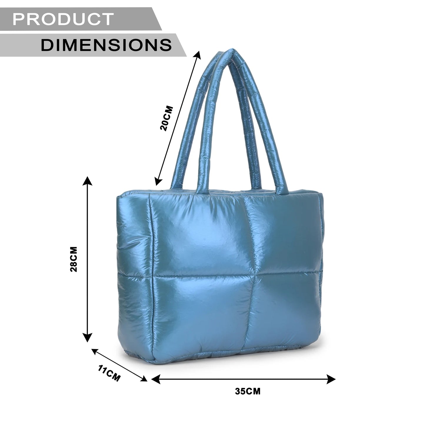 Fumadora Blue - Square Box Fancy Puffer Handbag