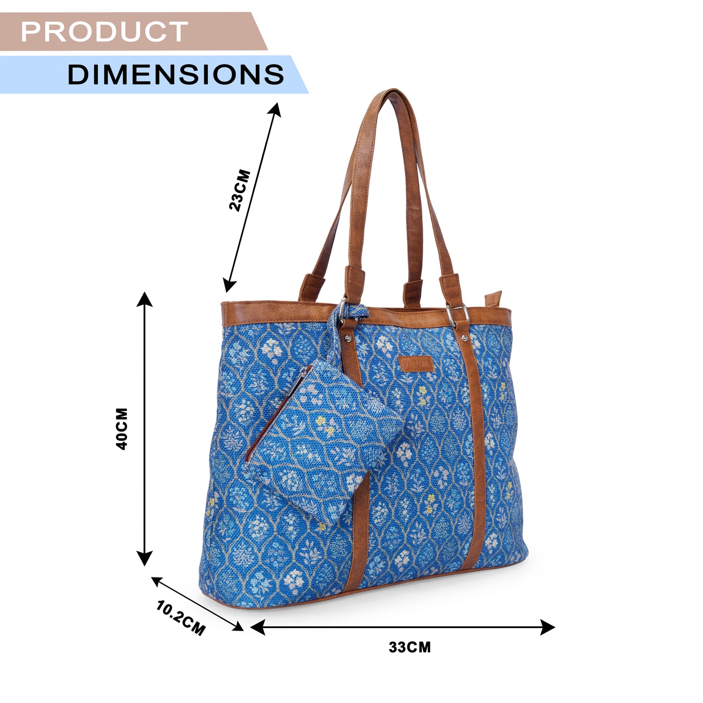 Office Tote - Blue Flowers