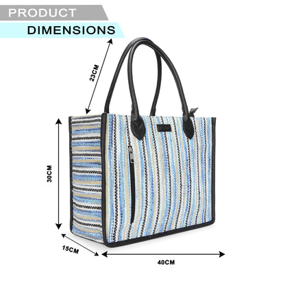 Artisan Weave Tote - Blue Wave