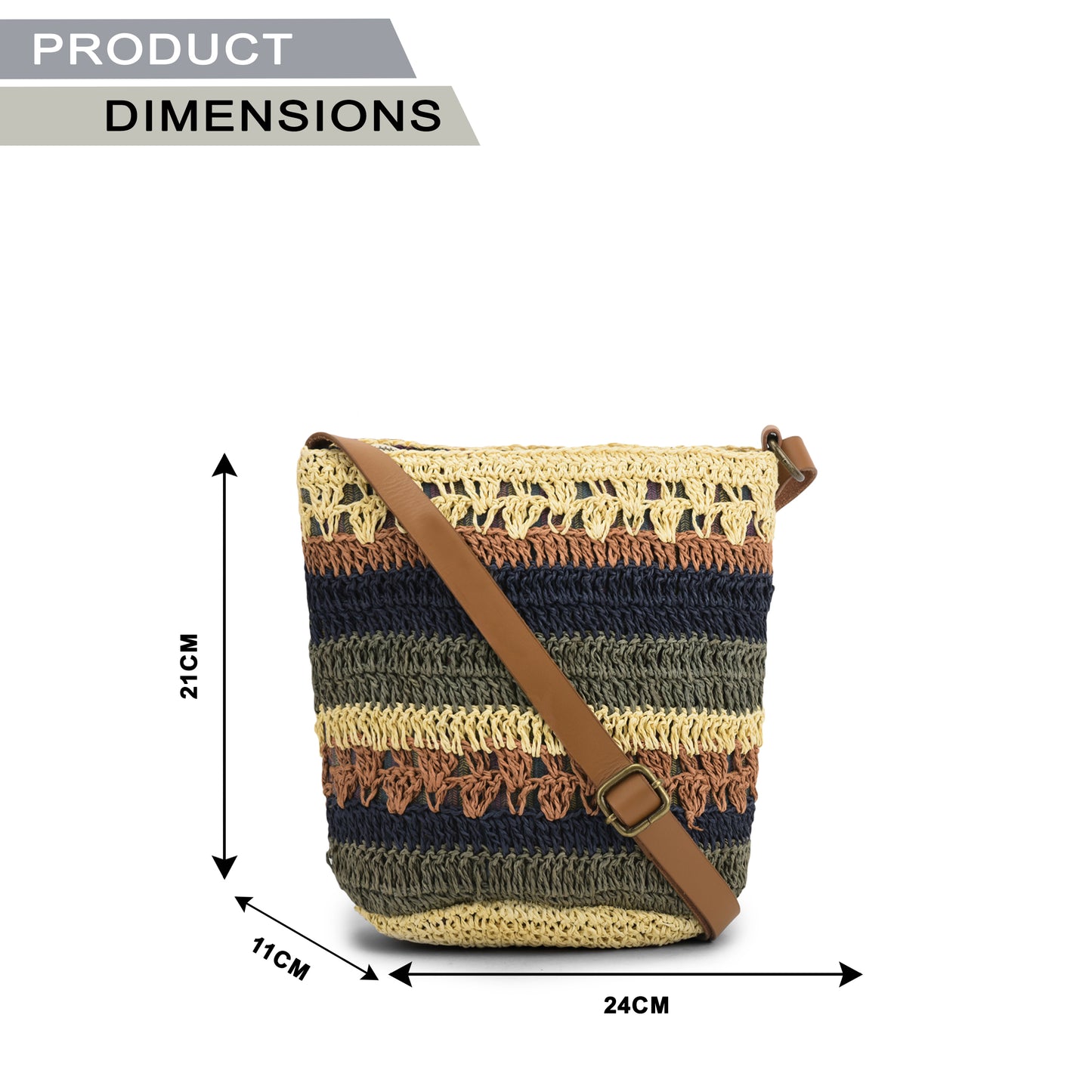 Dorabi - Multicolor Raffia Crochet Sling Bag