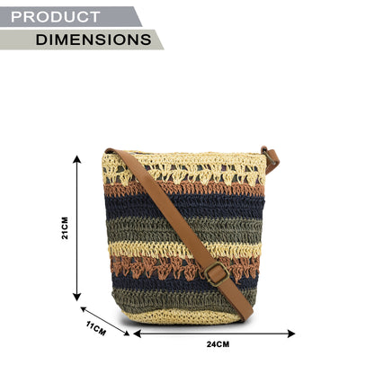 Dorabi - Multicolor Raffia Crochet Sling Bag