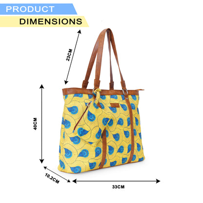 Office Tote - Yellow Peacock