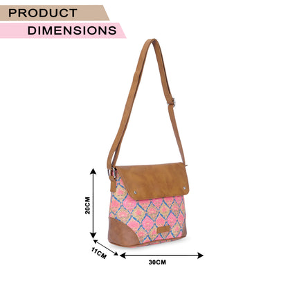 Sling Bag with Flap - Ruhani Pink (BOGO)