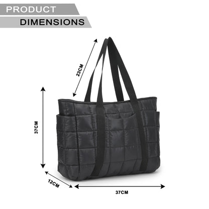 Fumadora Black - Checkered Box Fancy Puffer Handbag