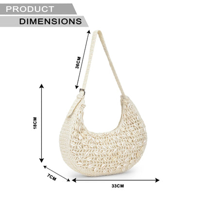 Araah- Raffia & Seashell Shoulder Bag