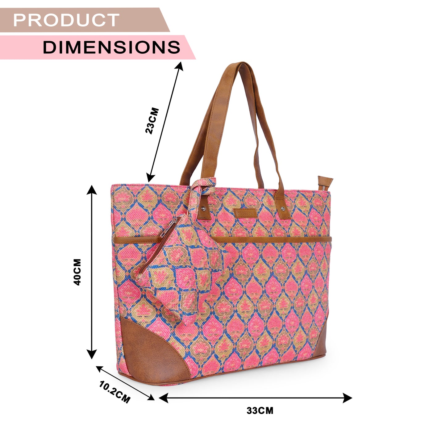 Ruhani Pink - Tote Bag with Mini Pouch