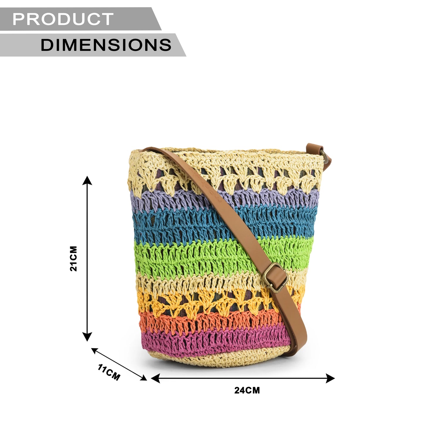 Nusayi - Multicolor Raffia Crochet Sling Bag