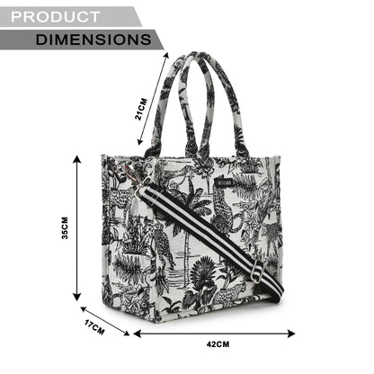 Vufia - Black & White Jacquard Box Bags - Set of 3