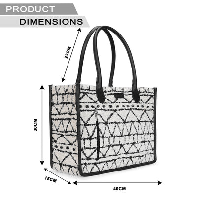 Artisan Weave Tote - Monochrome Tribal