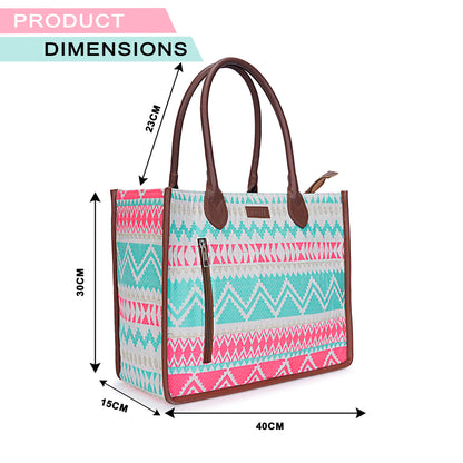 Artisan Weave Tote - Mint Blush