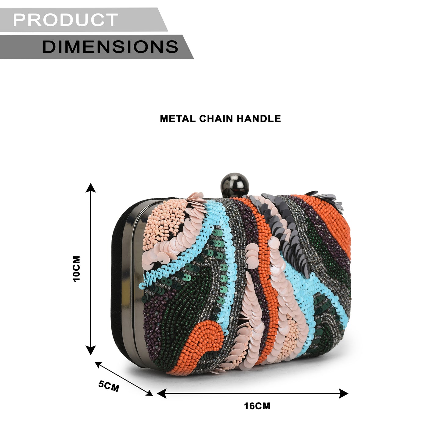 Sequina- Multicolor Beaded Clutch Bag