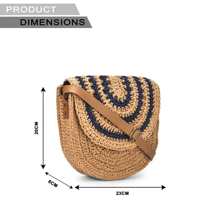 Zerjin - Indigo Raffia Sling Bag