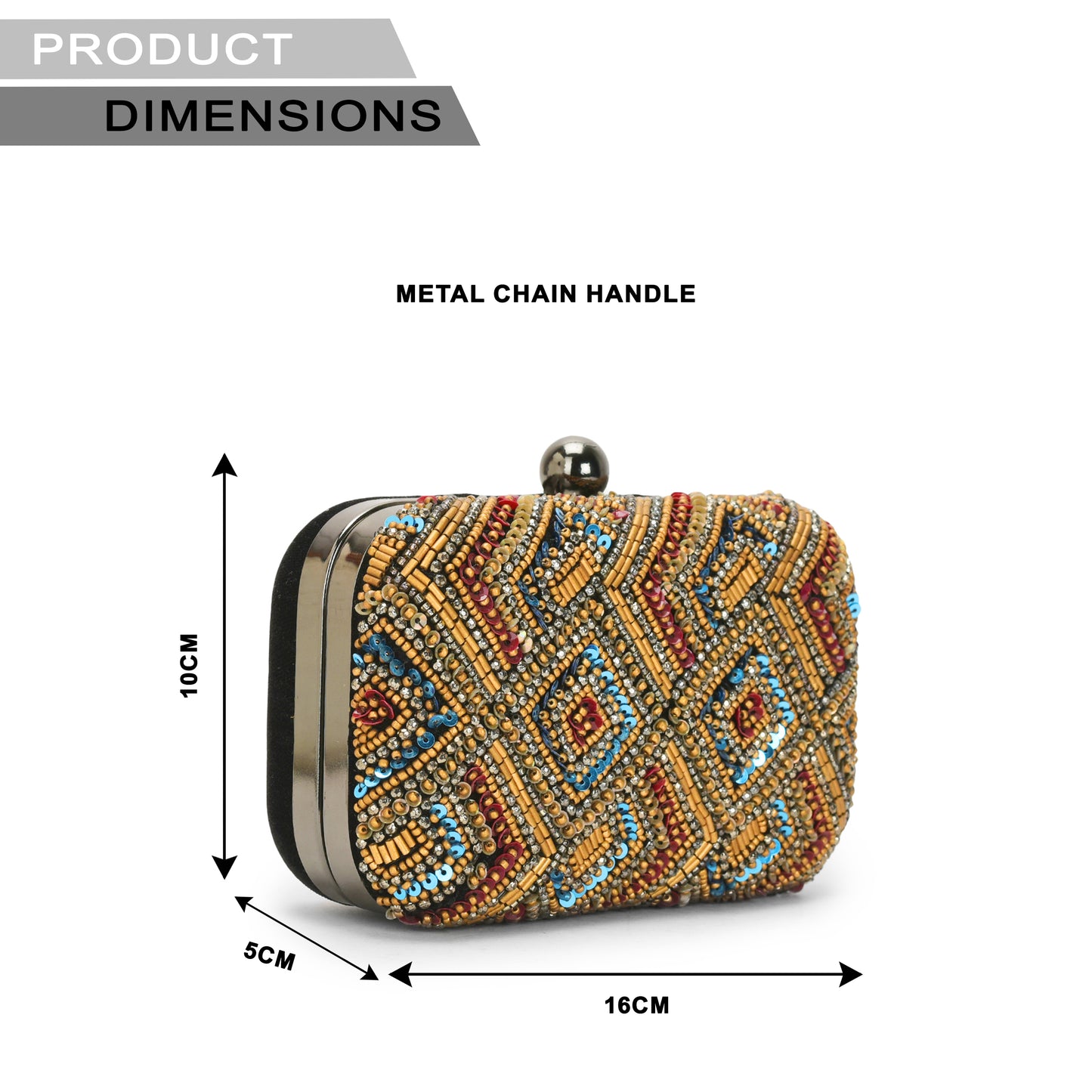 Embellia- Sequince & Beaded Clutch Bag