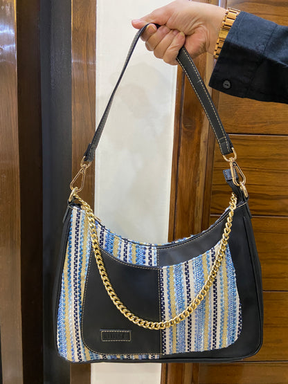 Crescent Baguette - Blue Wave - Everyday Shoulder Bag