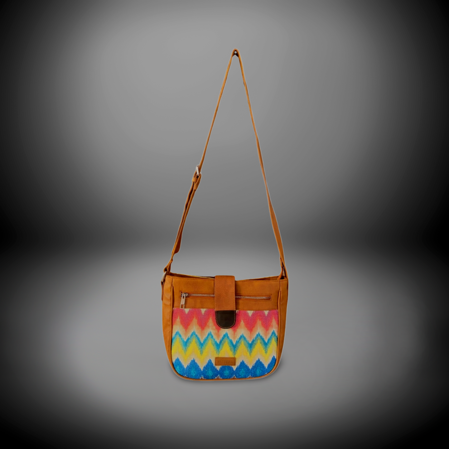 Crossbody Sling Bag - Multicolor Chevron