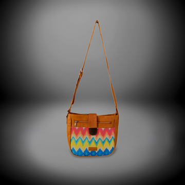 Crossbody Sling Bag - Multicolor Chevron