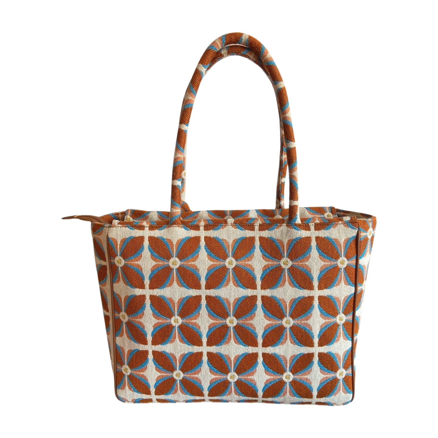 Vintage Petal Tote - Burnt Orange (with hanging coin pouch)