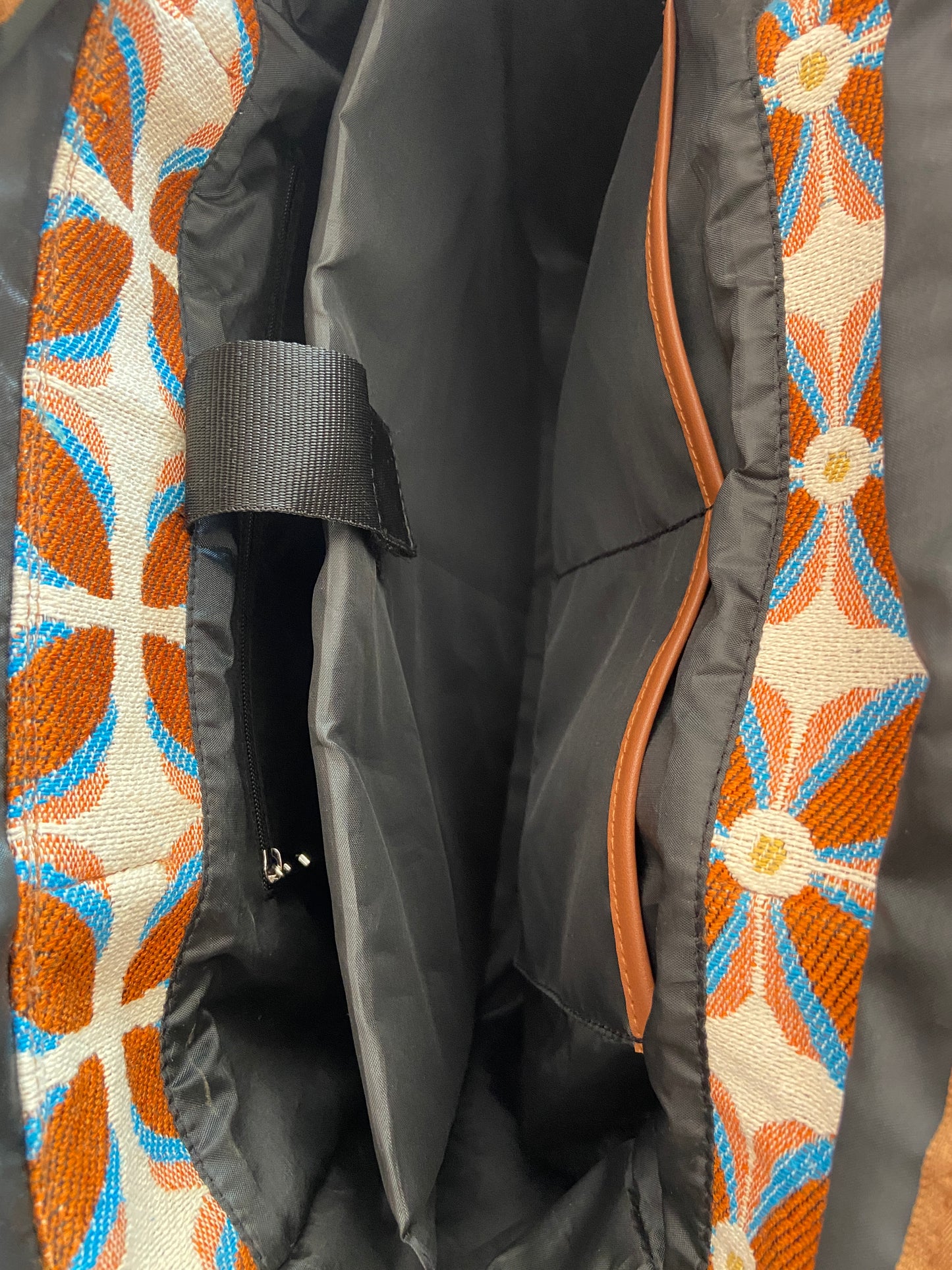 Vintage Petal Tote - Burnt Orange (with hanging coin pouch)