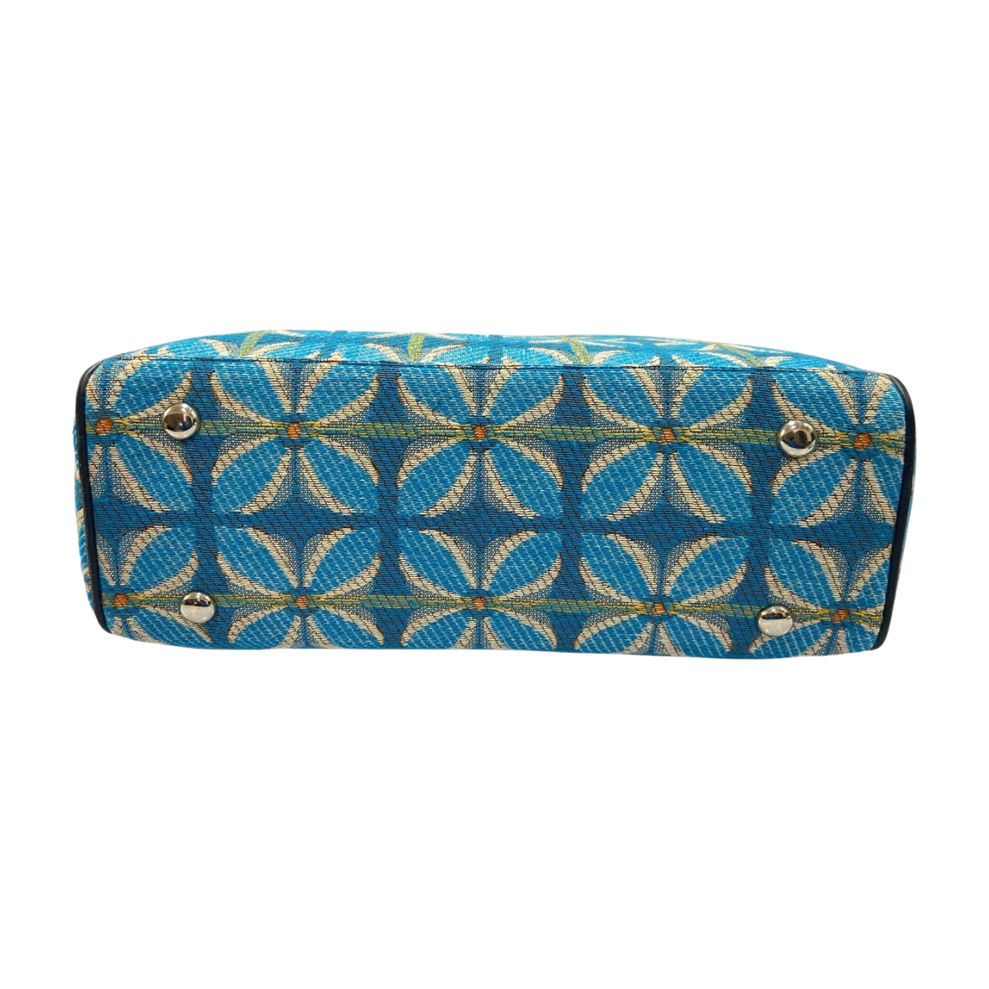 Vintage Petal Tote - Blue (with front pocket)