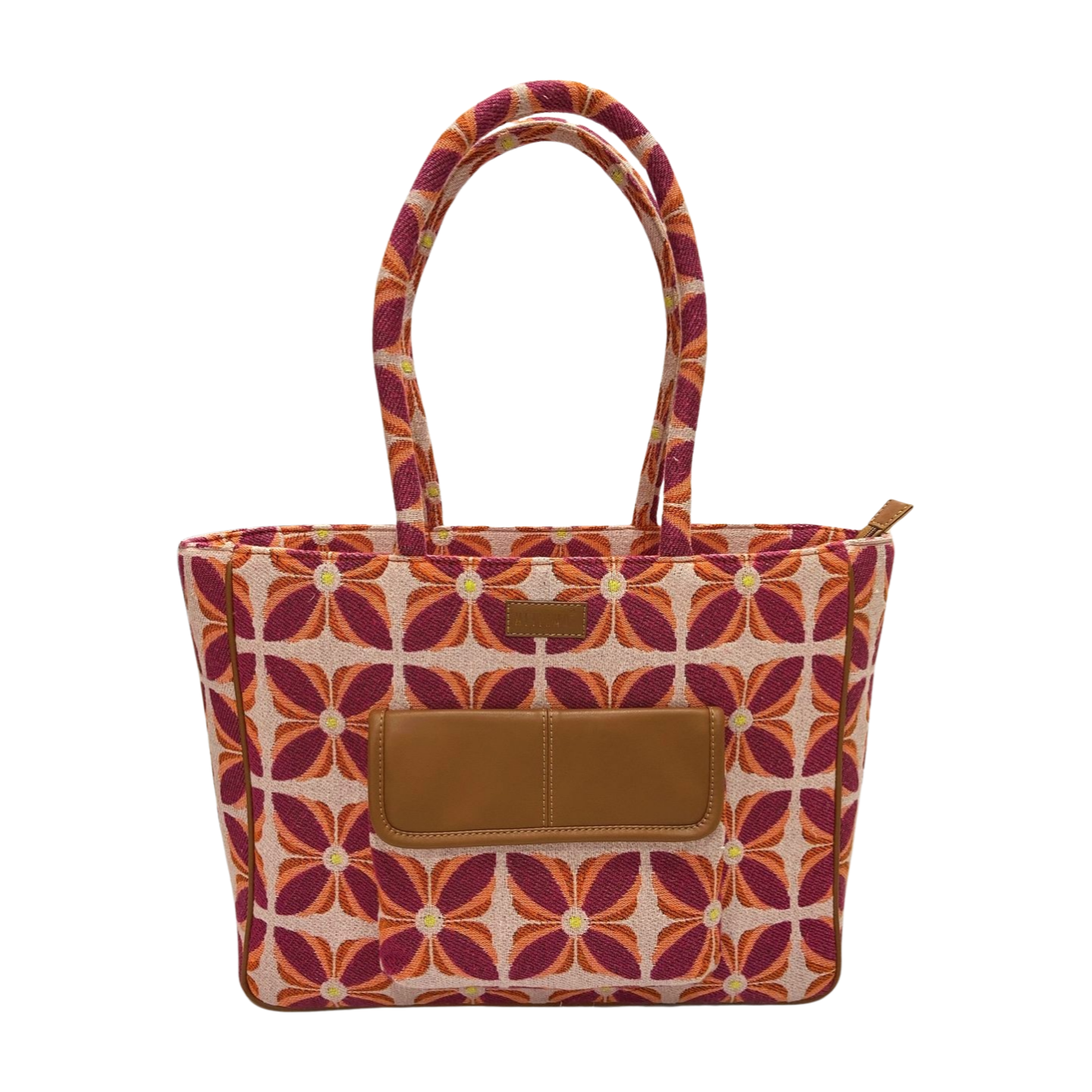 Vintage Petal Tote - Sunset Bloom (with front pocket)